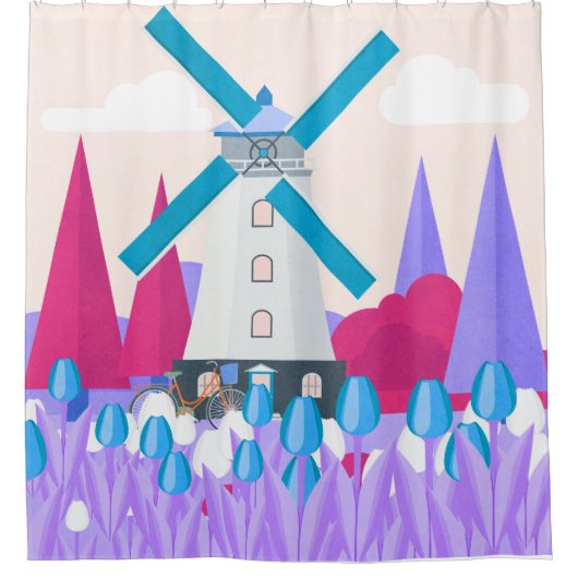 Windmolen Douchegordijn (Voorkant)