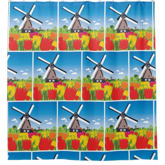 Windmolen Douchegordijn (Voorkant)