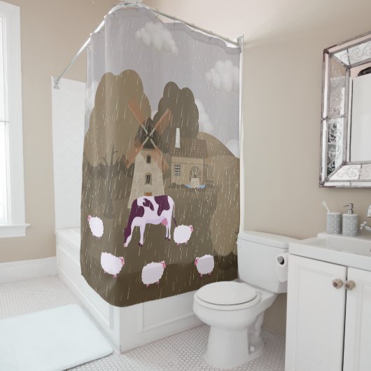 Windmolen Douchegordijn (In situ)