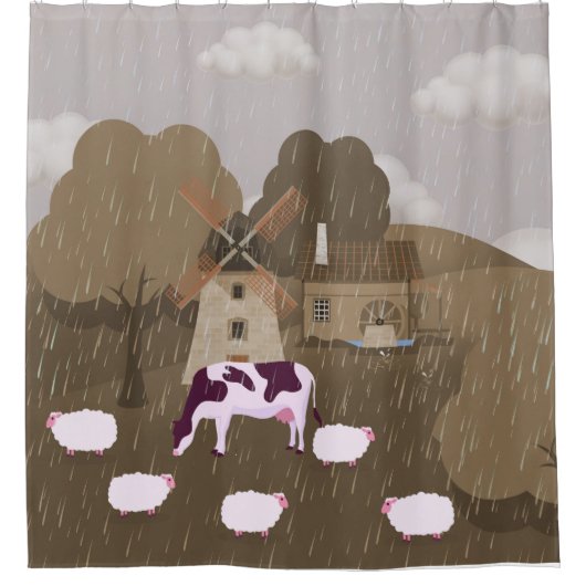 Windmolen Douchegordijn (Voorkant)