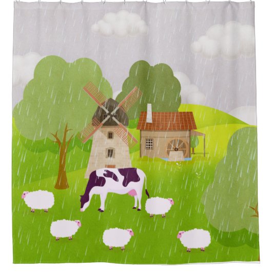 Windmolen Douchegordijn (Voorkant)