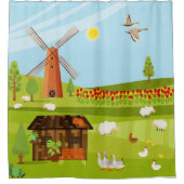 Windmolen Douchegordijn (Voorkant)