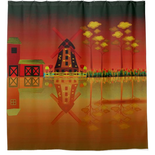 Windmolen Douchegordijn (Voorkant)