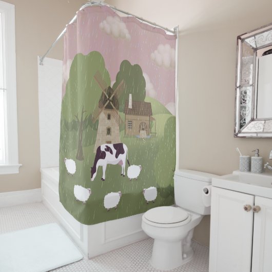 Windmolen Douchegordijn (In situ)