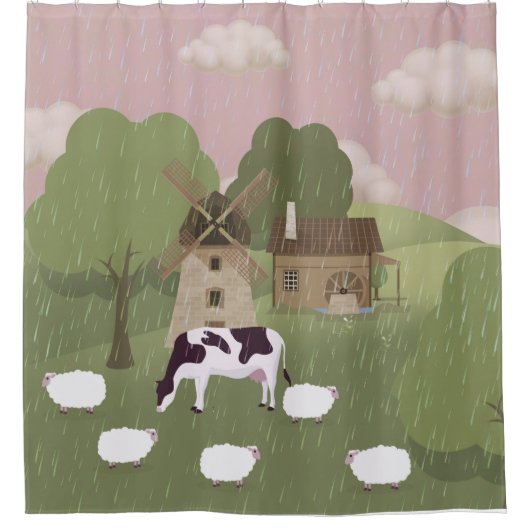 Windmolen Douchegordijn (Voorkant)