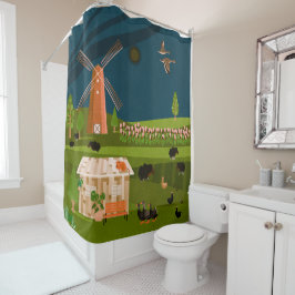 Windmolen Douchegordijn
