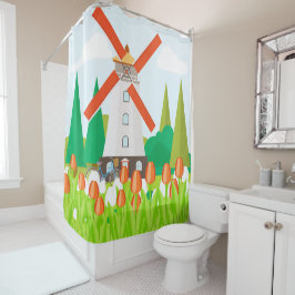 Windmolen Douchegordijn