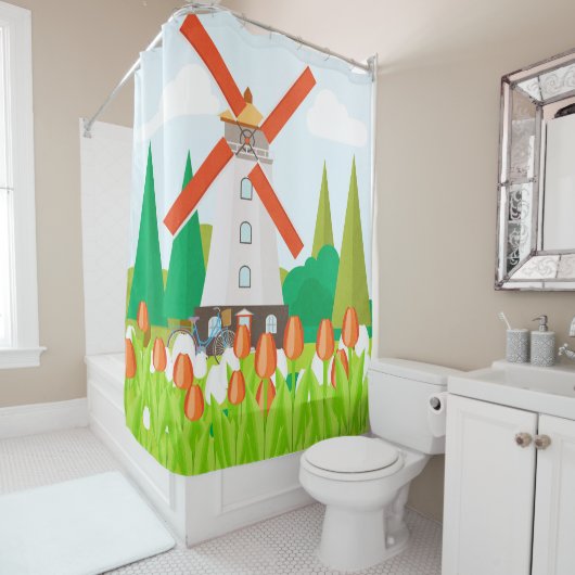 Windmolen Douchegordijn (In situ)