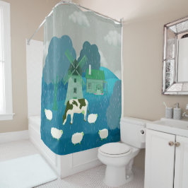 Windmolen Douchegordijn