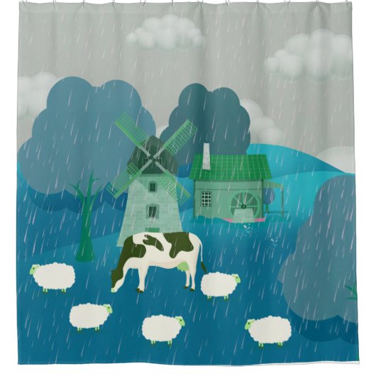 Windmolen Douchegordijn (Voorkant)