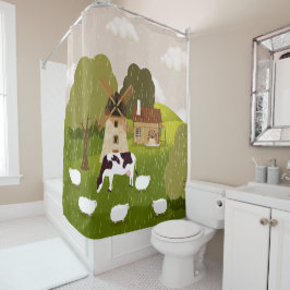 Windmolen Douchegordijn