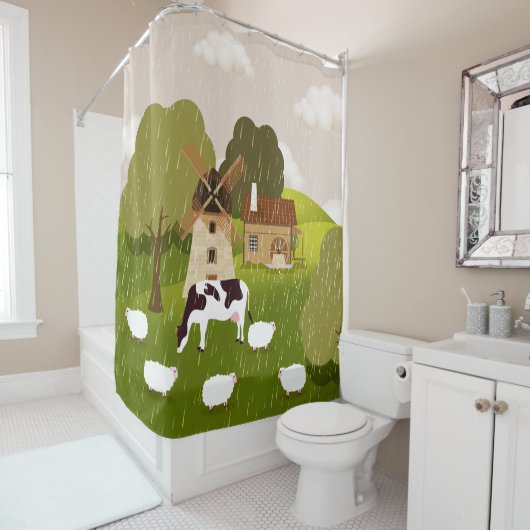 Windmolen Douchegordijn (In situ)