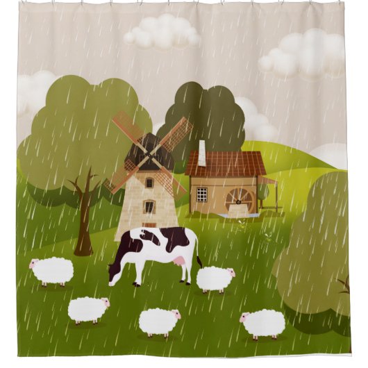 Windmolen Douchegordijn (Voorkant)