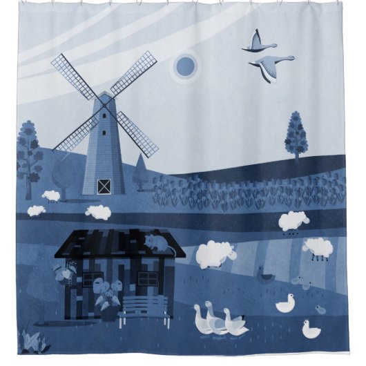 Windmolen Douchegordijn (Voorkant)