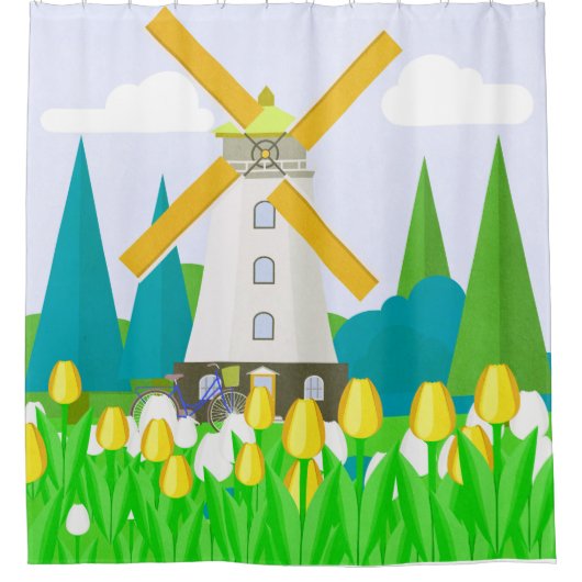 Windmolen Douchegordijn (Voorkant)
