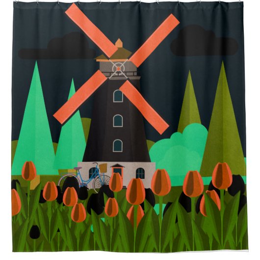 Windmolen Douchegordijn (Voorkant)
