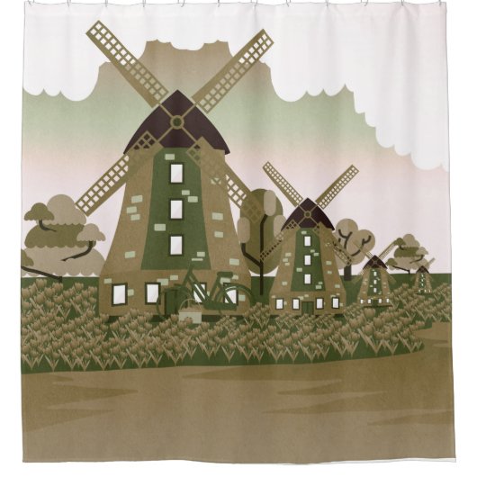 Windmolen Douchegordijn (Voorkant)