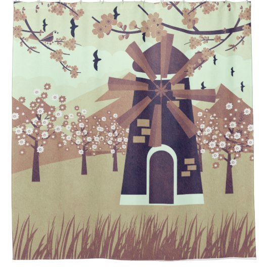Windmolen Douchegordijn (Voorkant)
