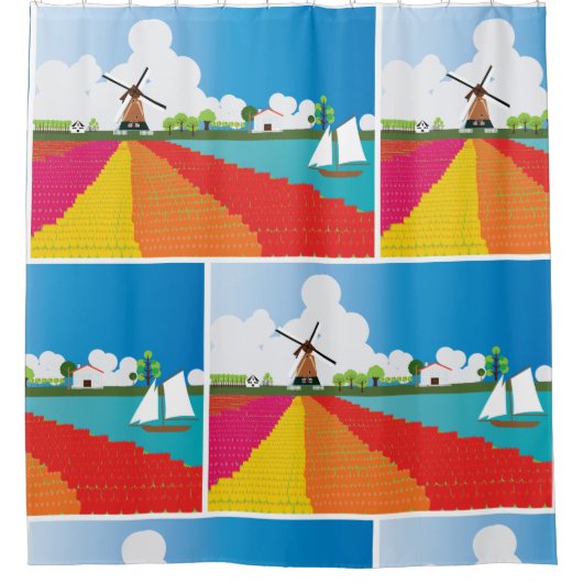 Windmolen Douchegordijn (Voorkant)
