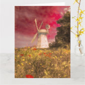 Windmolen dromen Art Vista Kaart (Gele Bloem)