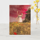 Windmolen dromen Art Vista Kaart (Gele Bloem)