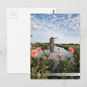 Windmolen en bloemen in Leidschendam Briefkaart (Voorkant / Achterkant)