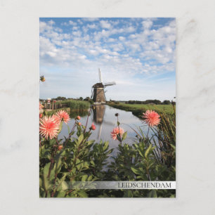 Windmolen en bloemen in Leidschendam Briefkaart