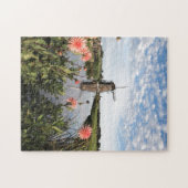 Windmolen en bloemen in Nederland Legpuzzel (Horizontaal)