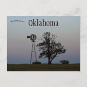 Windmolen en boom bij zonsondergang in Oklahoma US Briefkaart (Voorkant)