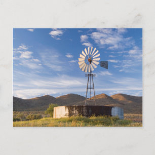 Windmolen En Dam In De Karoo Bij Zonsopgang Briefkaart