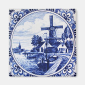  windmolen en kartonnen verf van Delft Blue Magneet (Voorkant)