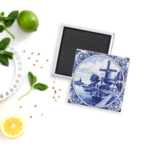  windmolen en kartonnen verf van Delft Blue Magneet