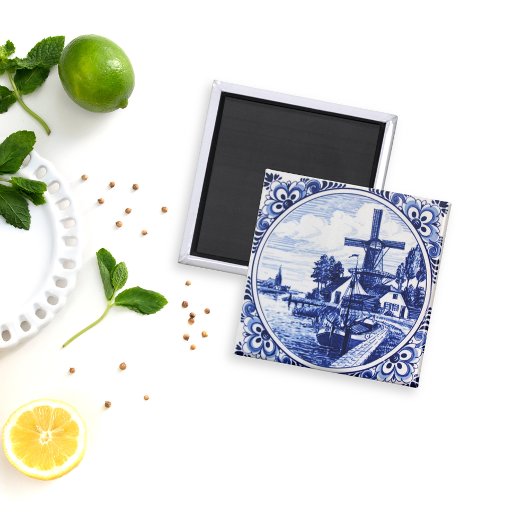  windmolen en kartonnen verf van Delft Blue Magneet