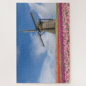Windmolen en kleurrijke Tulpen Amsterdam Nederland Legpuzzel (Verticaal)