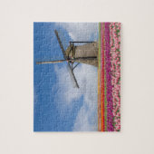 Windmolen en kleurrijke Tulpen Amsterdam Nederland Legpuzzel (Verticaal)