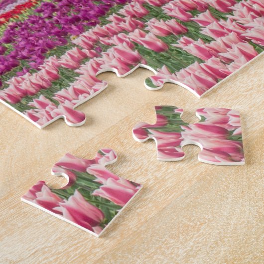 Windmolen en kleurrijke Tulpen Amsterdam Nederland Legpuzzel (Zijkant)