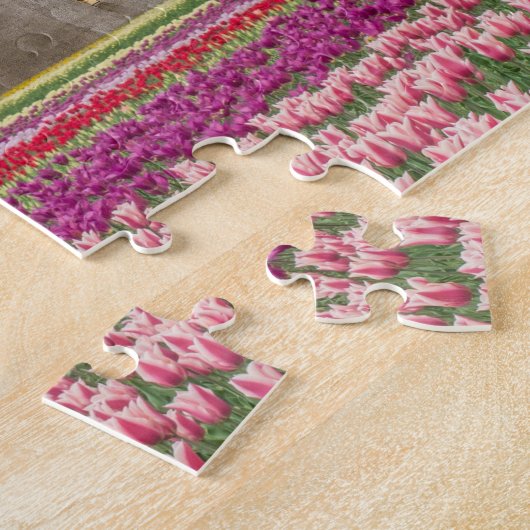 Windmolen en kleurrijke Tulpen Amsterdam Nederland Legpuzzel (Zijkant)