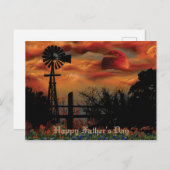 Windmolen en Oranje moon Briefkaart (Voorkant / Achterkant)