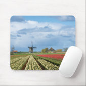 Windmolen en tulips landschapsmousepad muismat (Met muis)