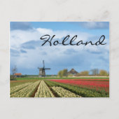 Windmolen en tulpen, briefkaart voor landschapteks (Voorkant)