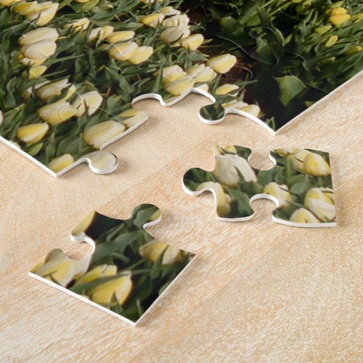 Windmolen en tulpen in een verticaal veerlandschap legpuzzel (Zijkant)