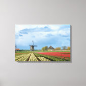 Windmolen en tulpen landschap canvas print (Voorkant)