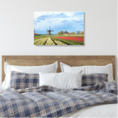 Windmolen en tulpen landschap canvas print (Insitu (Slaapkamer))