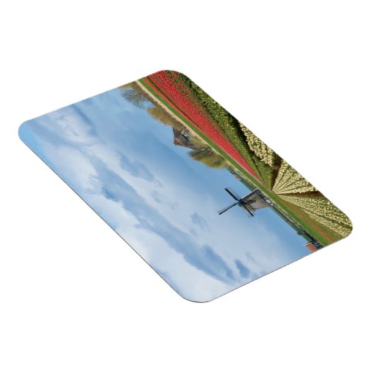 Windmolen en tulpen landschap rechthoekige magneet (Rechterzijde)