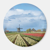 Windmolen en tulpen landschap rond magneet (Voorkant)