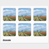 Windmolen en tulpen landschap sticker (Vel)