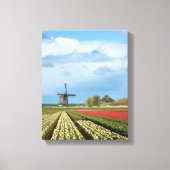 Windmolen en tulpen landschap verticaal canvas (Voorkant)