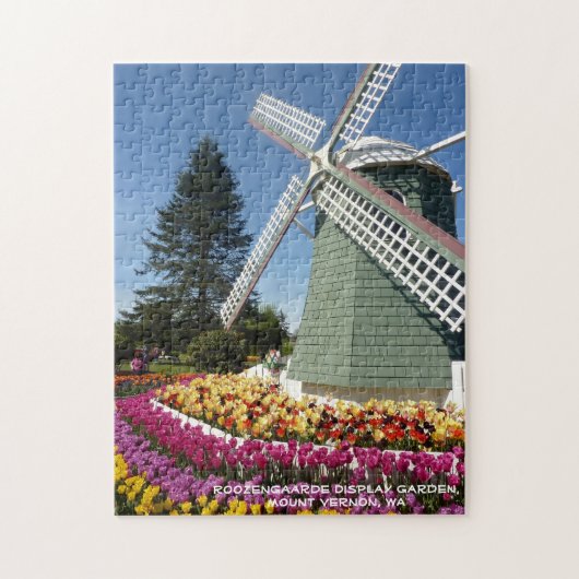 Windmolen en Tulpen (Skagit Valley) Legpuzzel (Verticaal)