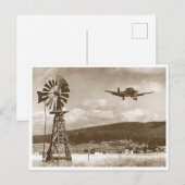 Windmolen en  vliegtuig foto briefkaart (Voorkant / Achterkant)