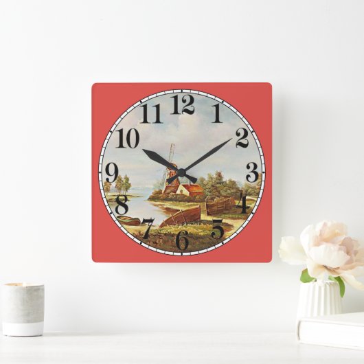 Windmolen en water vierkante klok (Huis)